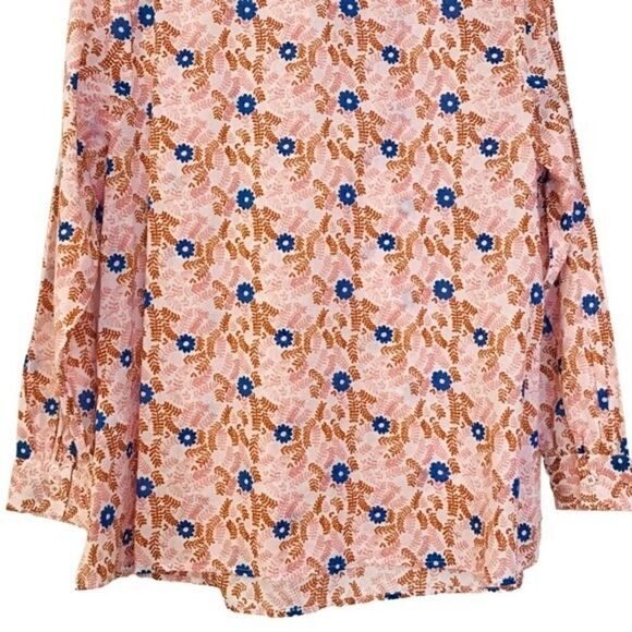 New! Talbots Pintuck Voile Floral Peasant Top Blouse Petite - Picture 7 of 11